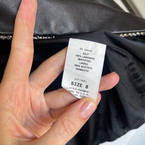 ABS Vintage Lambskin Western Leather Jacket with Rhinestones - Picture 6 of 6